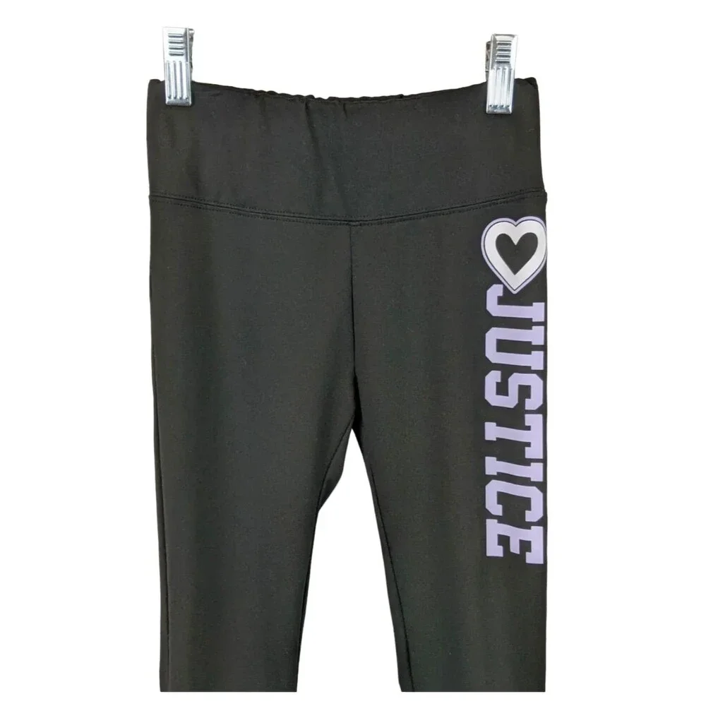 Justice Active Legging Girls Size 10 Athleisure Athletic Yoga Black Purple